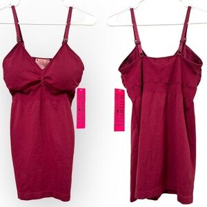 Motherhood Womens Maternity Nursing Cami Tank Top Clip Down One Size Maroon